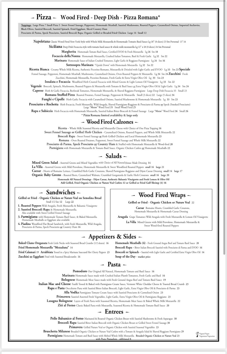 La Villa Pizzeria Menu - Image 4