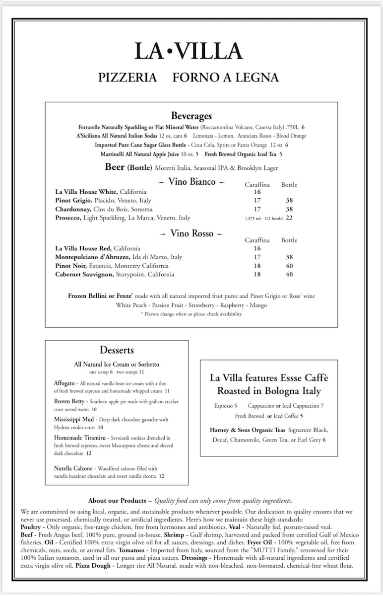 La Villa Pizzeria Menu - Image 5